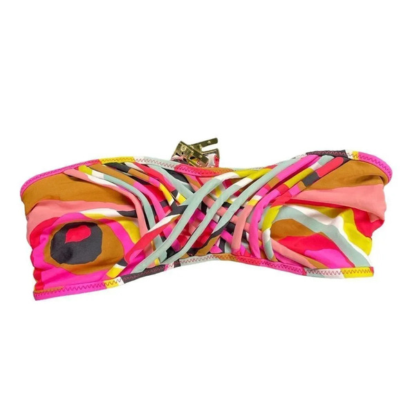 H&M bandeau retro 60s pattern bikini top - Picture 1 of 2